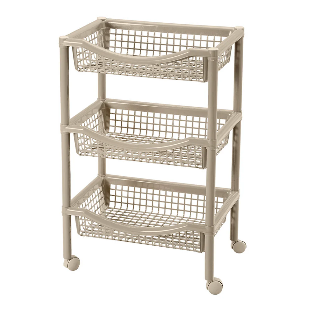 Canasta móvil rectangular de 3 niveles taupe marca Rimax - Image 3