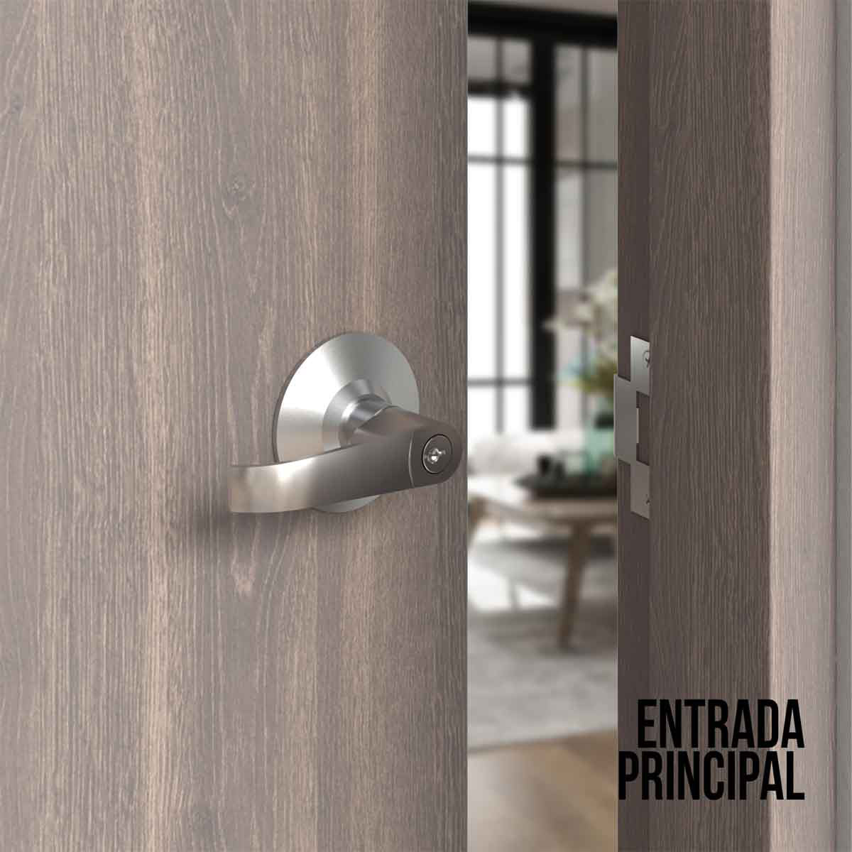 Cerradura chapa palanca estándar cilíndrica para puerta de paso - Image 7