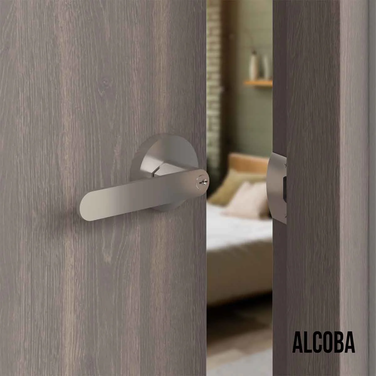 Cerradura chapa tubular premium palanca escudo redondo para puerta de paso