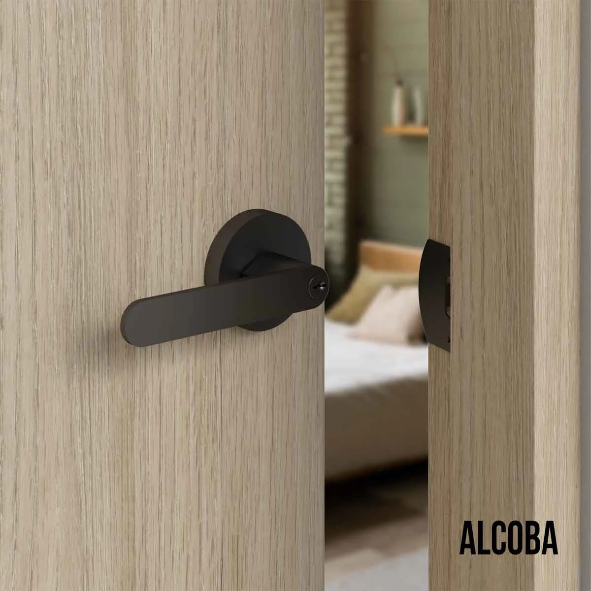 Cerradura chapa tubular premium palanca escudo redondo para puerta de paso - Image 10