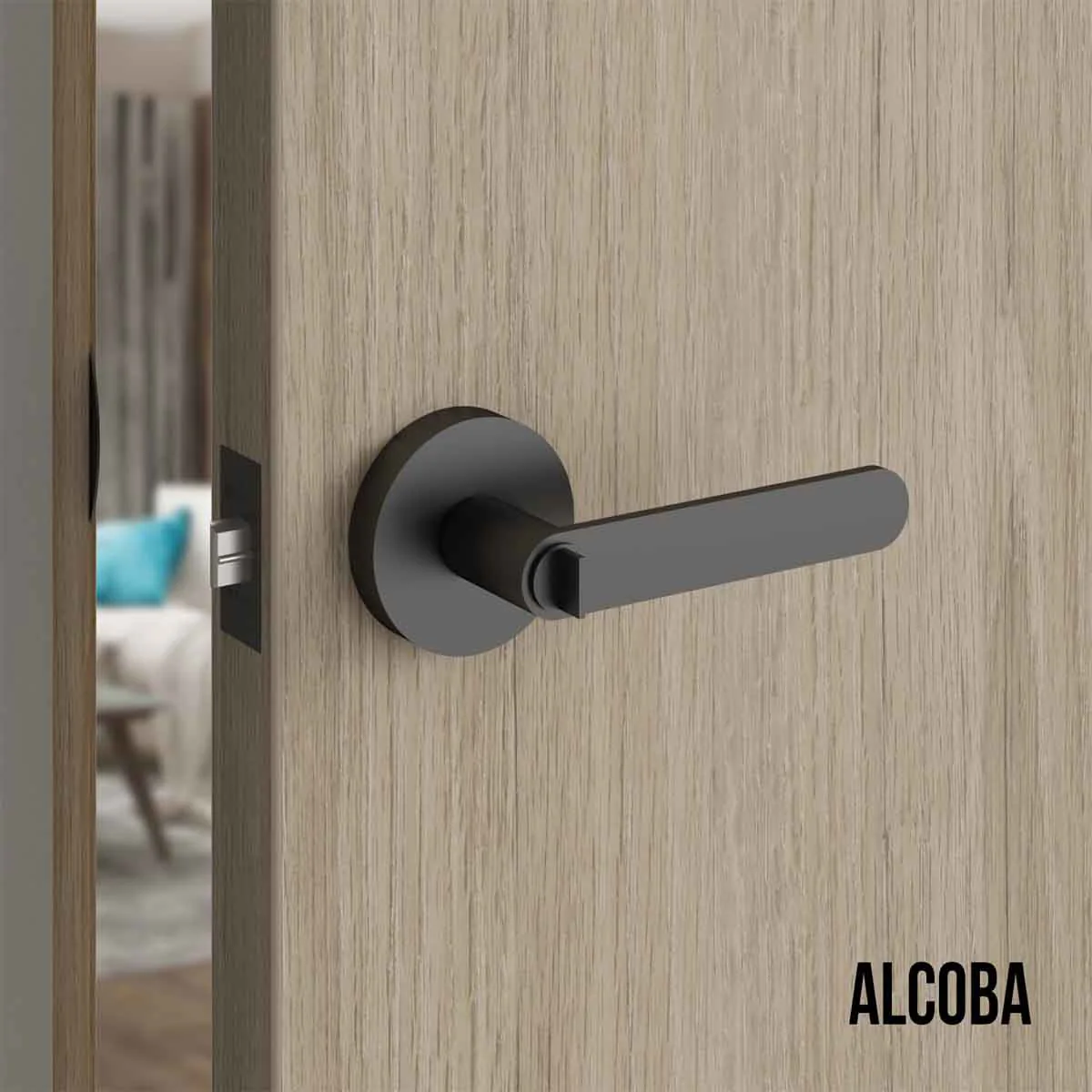 Cerradura chapa tubular premium palanca escudo redondo para puerta de paso - Image 11