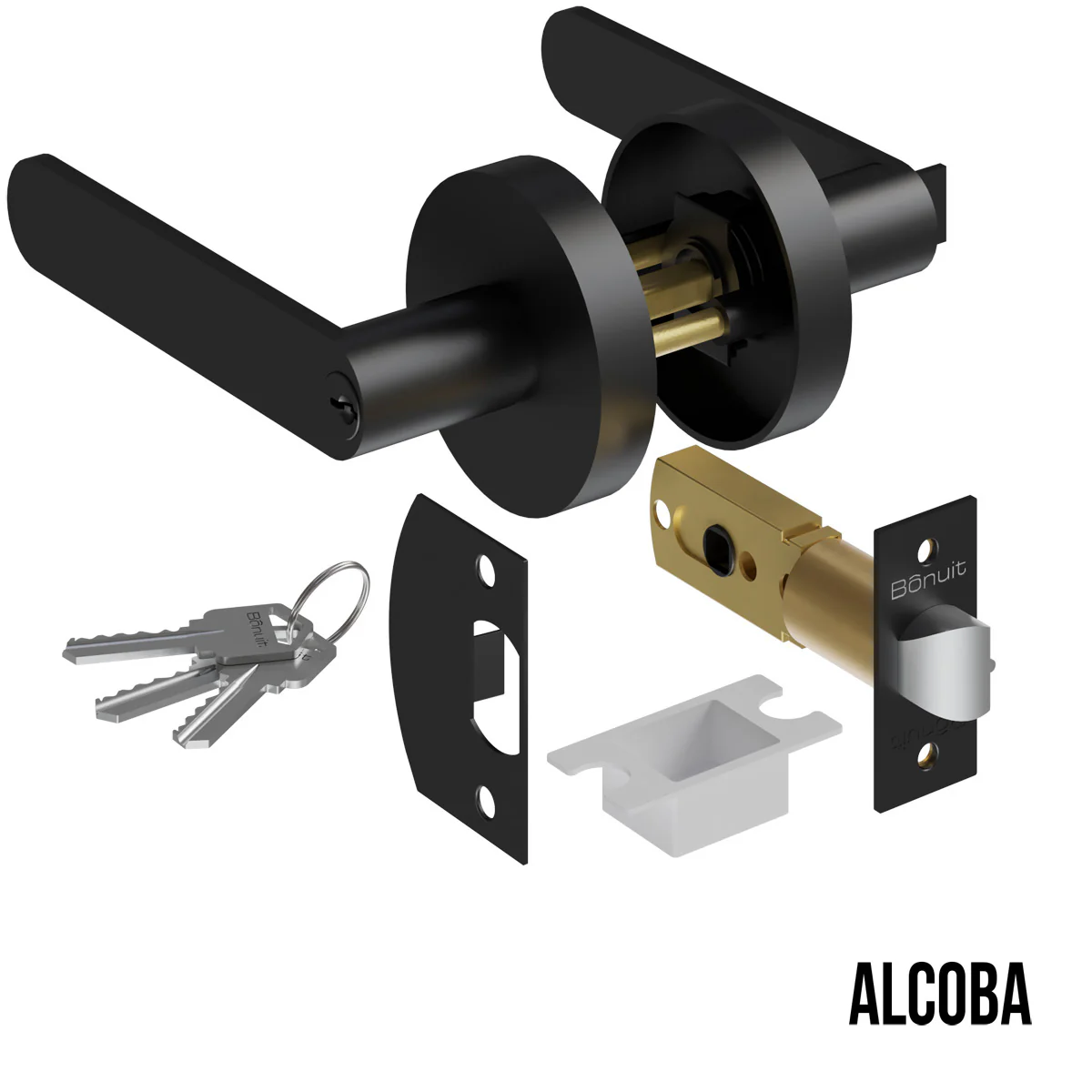 Cerradura chapa tubular premium palanca escudo redondo para puerta de paso - Image 12