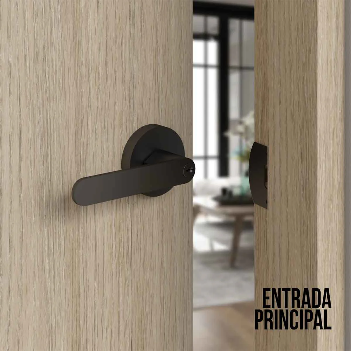 Cerradura chapa tubular premium palanca escudo redondo para puerta de paso - Image 16