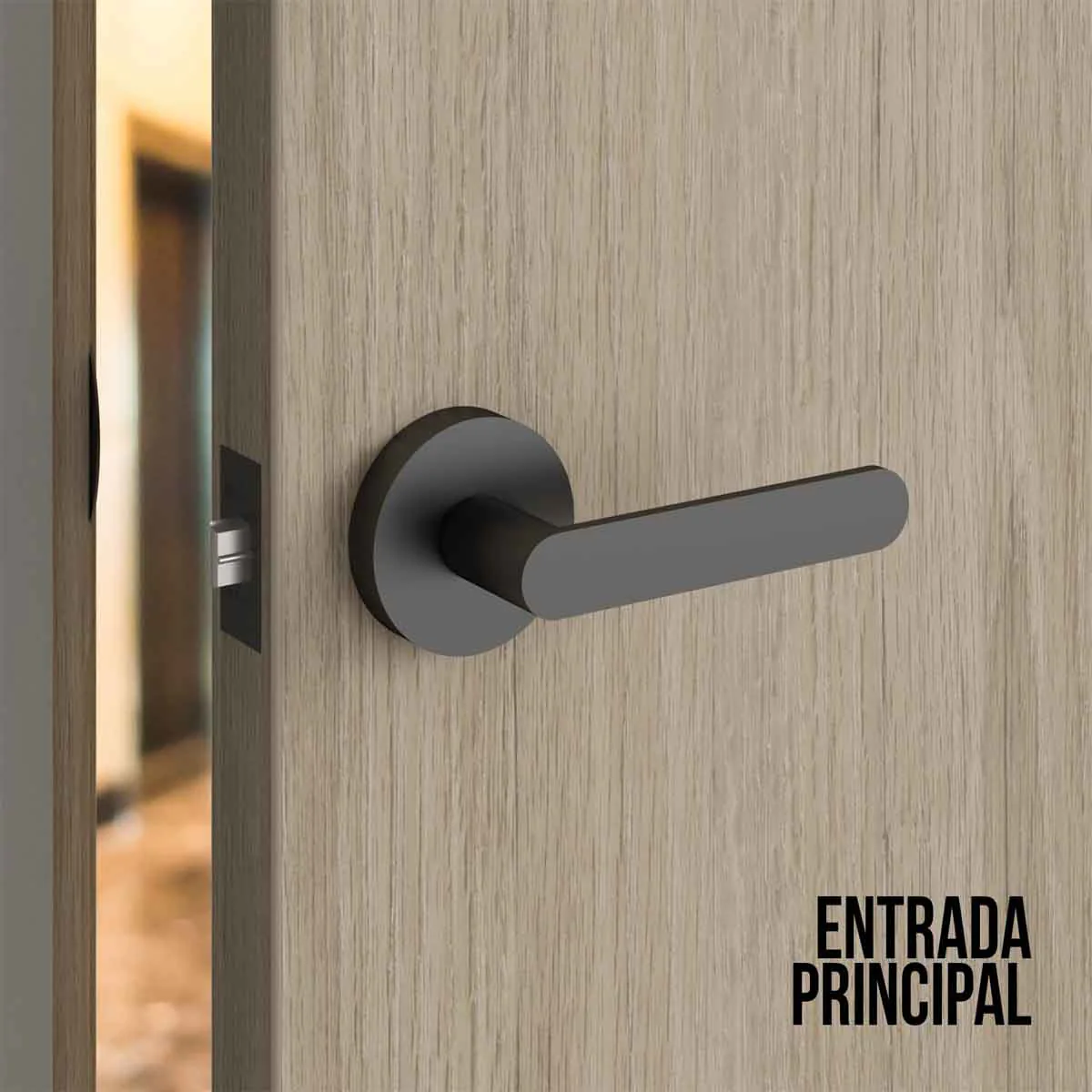 Cerradura chapa tubular premium palanca escudo redondo para puerta de paso - Image 17