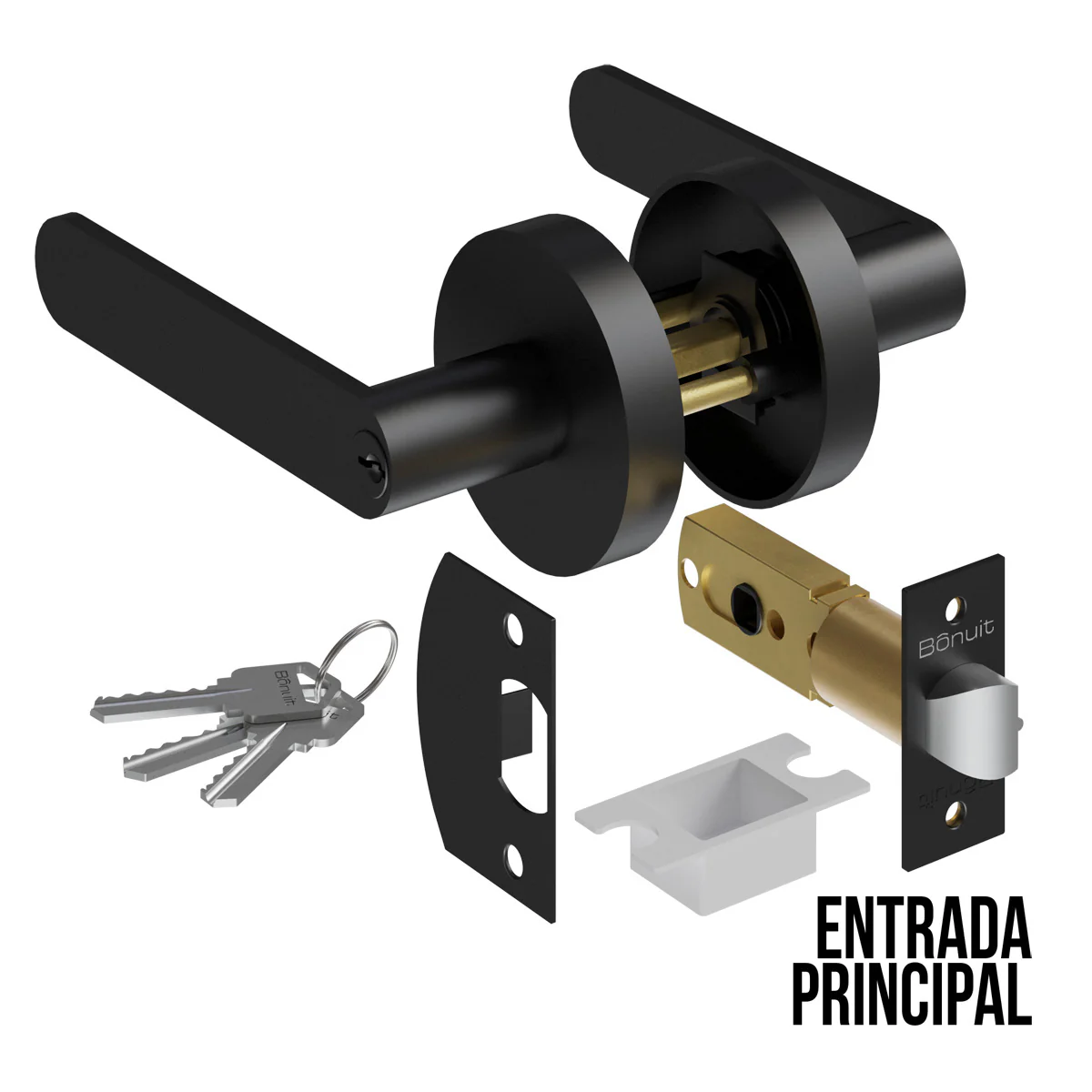 Cerradura chapa tubular premium palanca escudo redondo para puerta de paso - Image 18