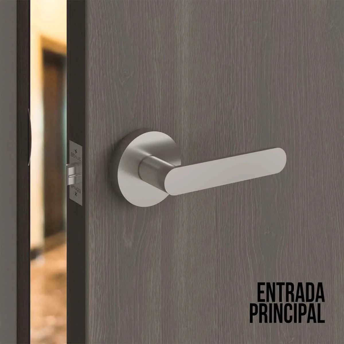 Cerradura chapa tubular premium palanca escudo redondo para puerta de paso - Image 8