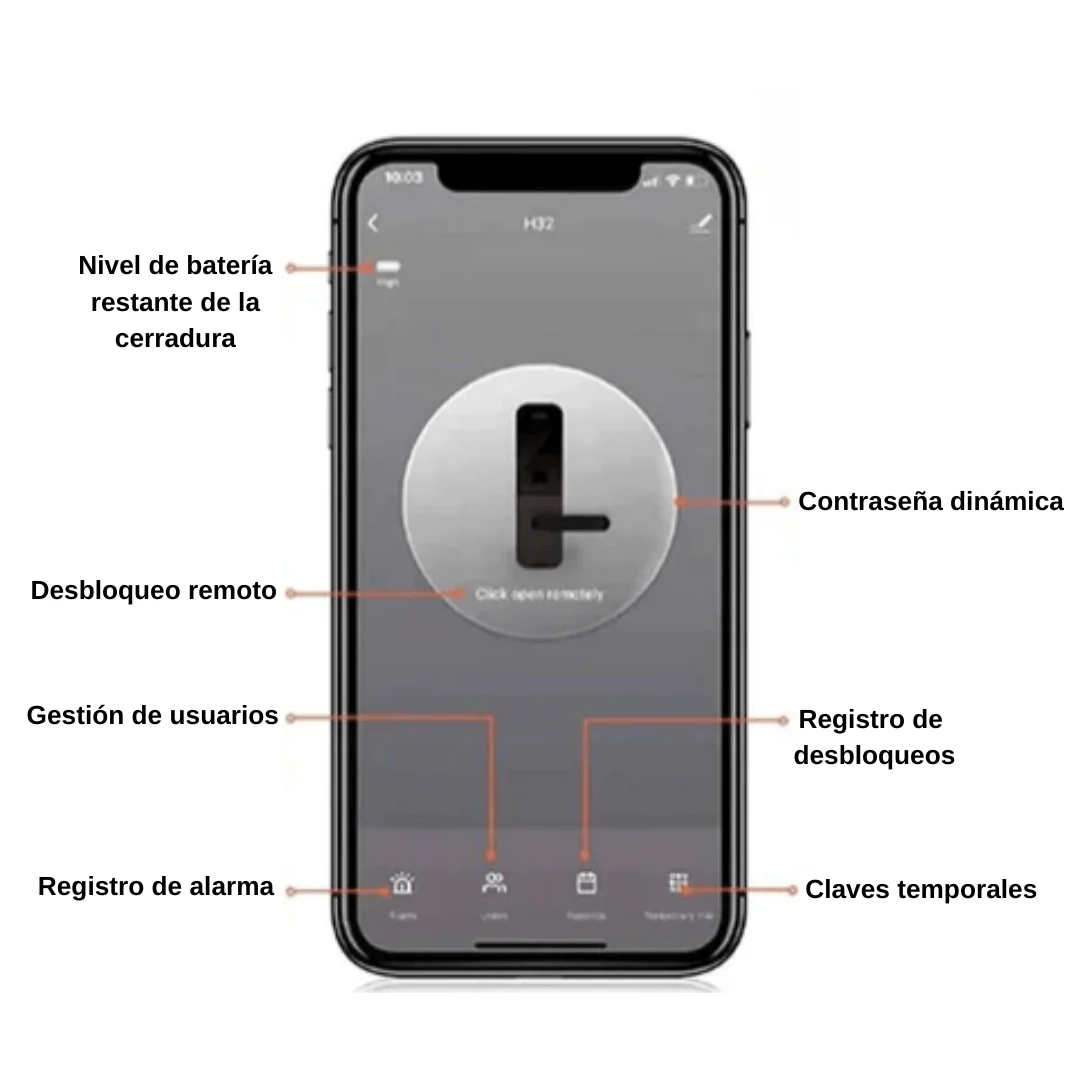 Cerradura inteligente motorizada con reconocimiento y cámara facial H9 - Image 4
