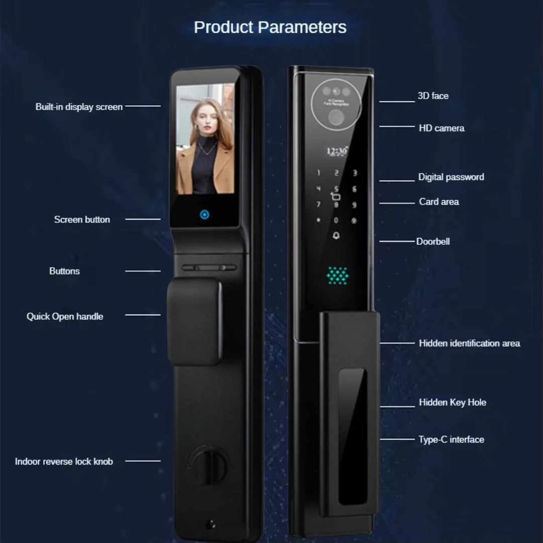 Cerradura inteligente motorizada reconocimiento facial y cámara X6 plus para exterior - Image 4