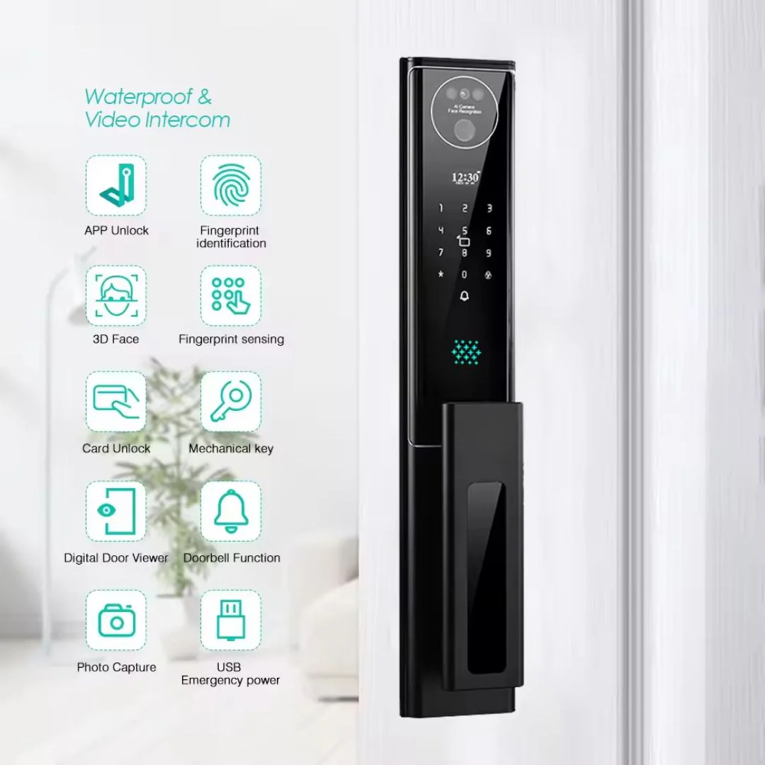 Cerradura inteligente motorizada reconocimiento facial y cámara X6 plus para exterior - Image 5