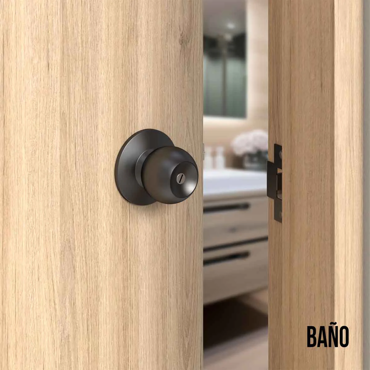 Cerradura chapa pomo estándar cilíndrica puerta de paso - Image 13
