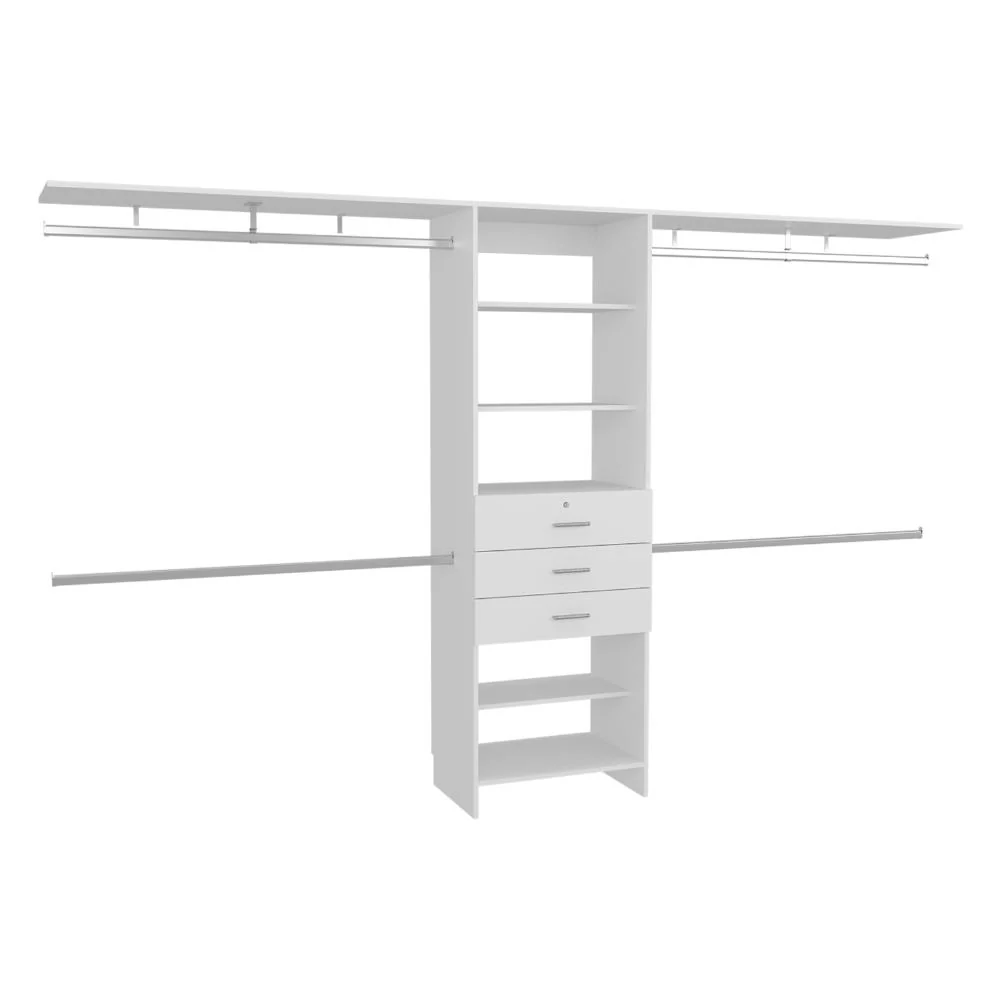 Closet Abierto Leda, Blanco, Con Cuatro Tubos Cromados ZF - Image 5