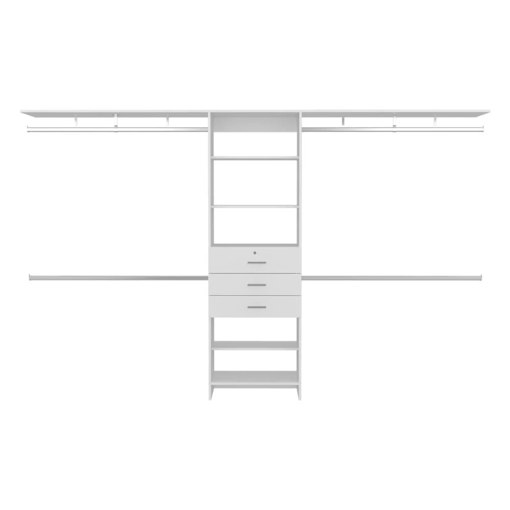 Closet Abierto Leda, Blanco, Con Cuatro Tubos Cromados ZF - Image 6