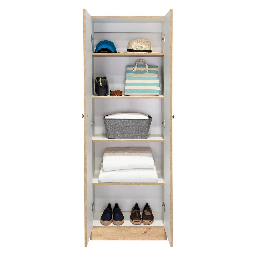 Closet Ainara, Fresno Europeo y Blanco, Con Cinco Entrepaños - Image 2