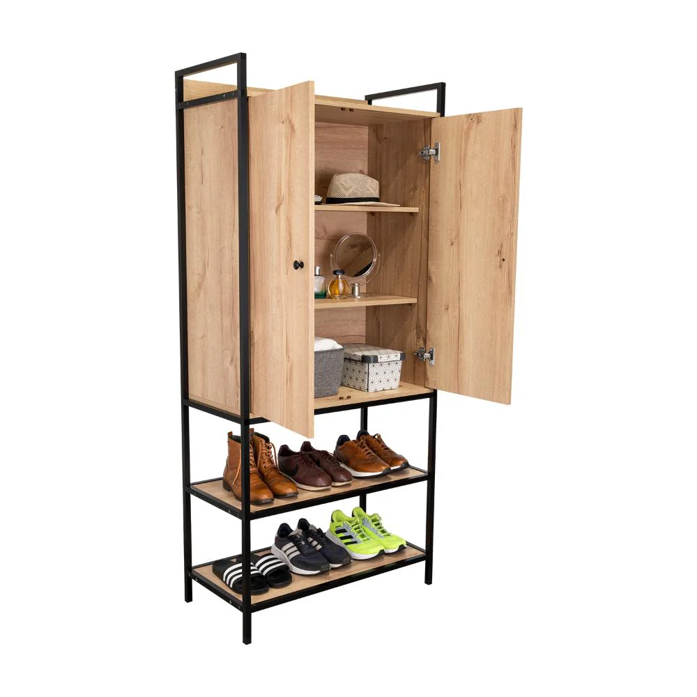 Closet Alma, Café Claro, Con Dos Entrepaños Inferiores - Image 2