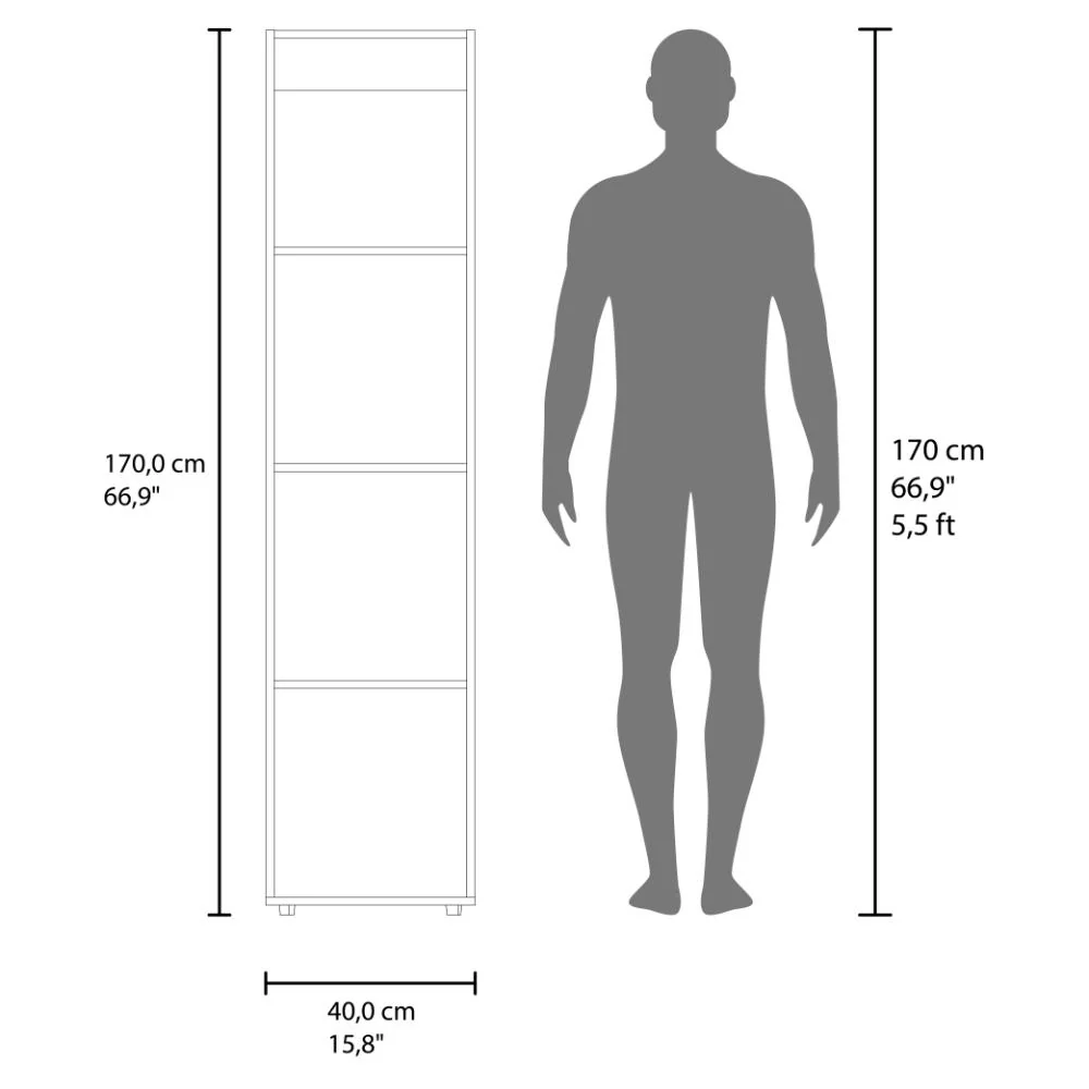 Closet Alma, Fresno Europeo Y Blanco, Con Espejo, una puerta abatible variedad de entrepaños ZF - Image 8