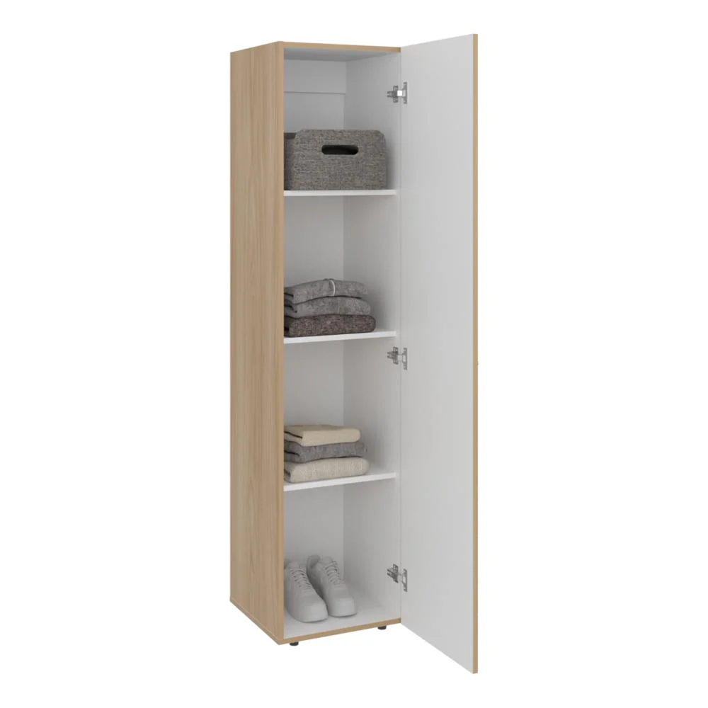 Closet Alma, Fresno Europeo Y Blanco, Una puerta abatible y entrepaños para guardar ropa ZF - Image 2