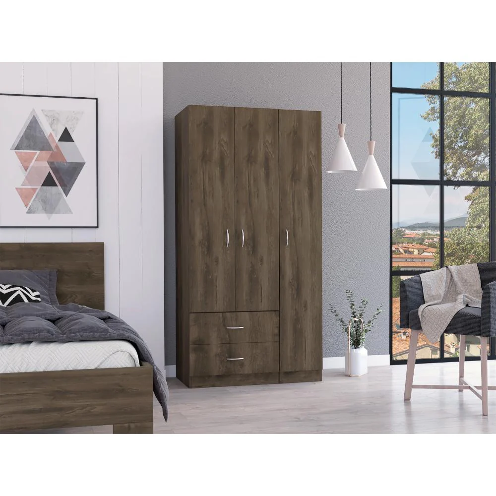 Closet América, Avellana y Blanco, Con Dos Cajones y Variedad De Entrepaños - Image 3