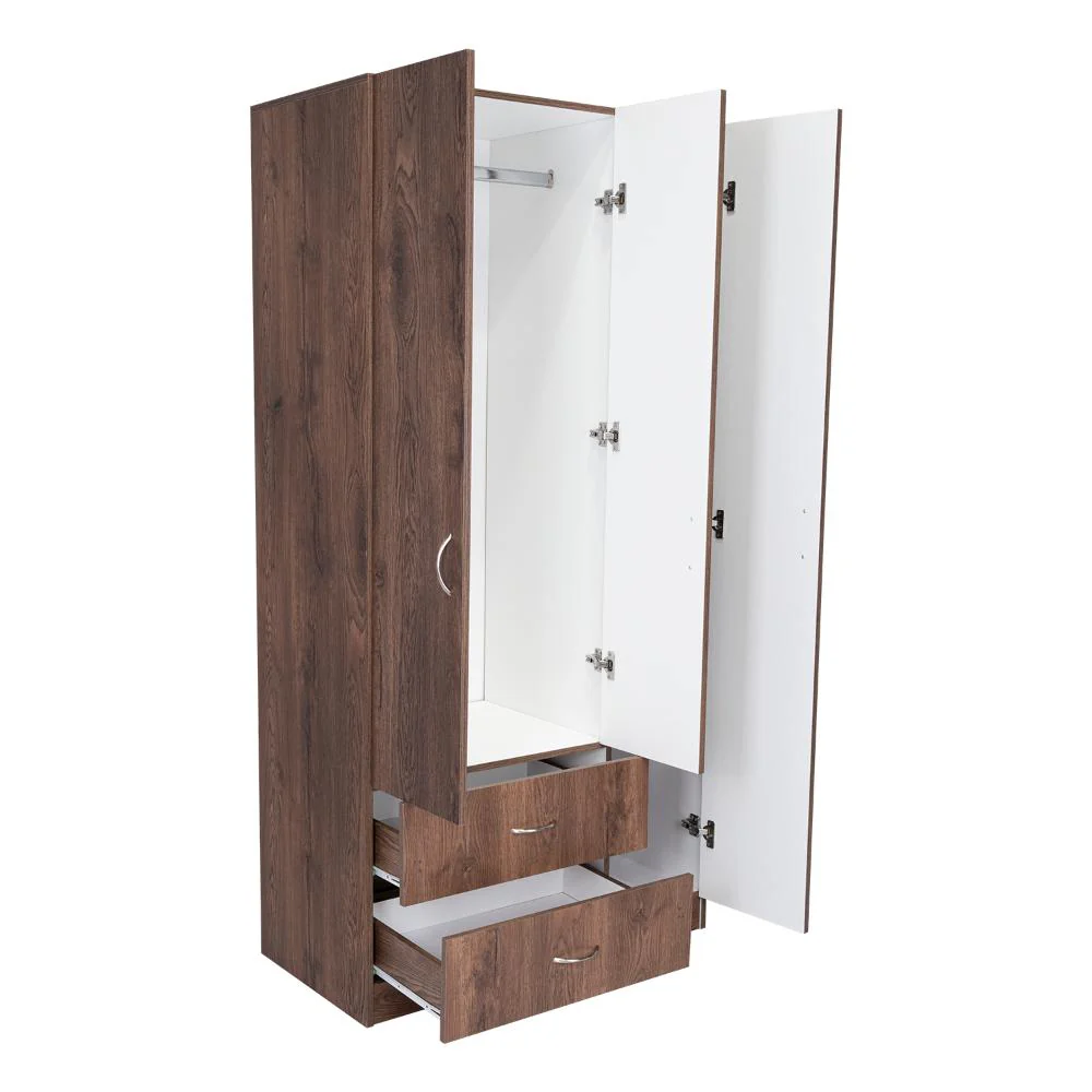 Closet América, Avellana y Blanco, Con Dos Cajones y Variedad De Entrepaños - Image 6