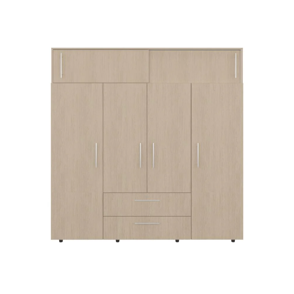 Closet Babel, Cartagena y Blanco, con Cuatro Puertas Abatibles y Cuatro Cajones Multiusos - Image 3
