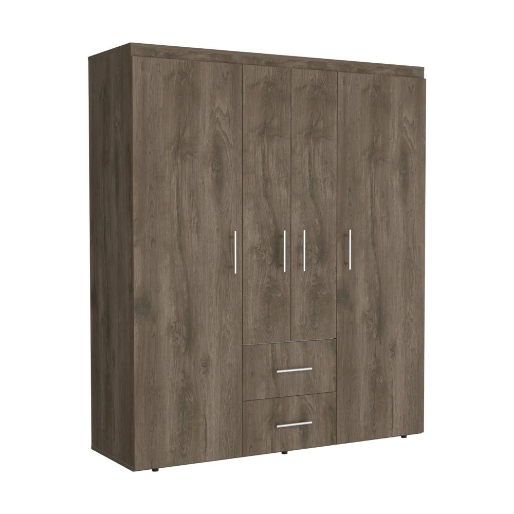 Closet Bariloche Bombay Eco, Avellana y Blanco, Con Variedad De Entrepaños y Cuatro Puertas Abatibles - Image 5
