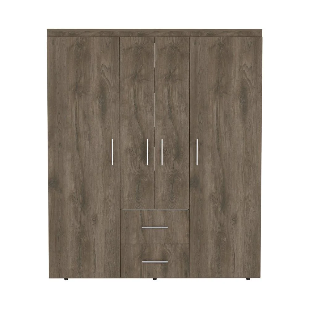 Closet Bariloche Bombay Eco, Avellana y Blanco, Con Variedad De Entrepaños y Cuatro Puertas Abatibles - Image 6