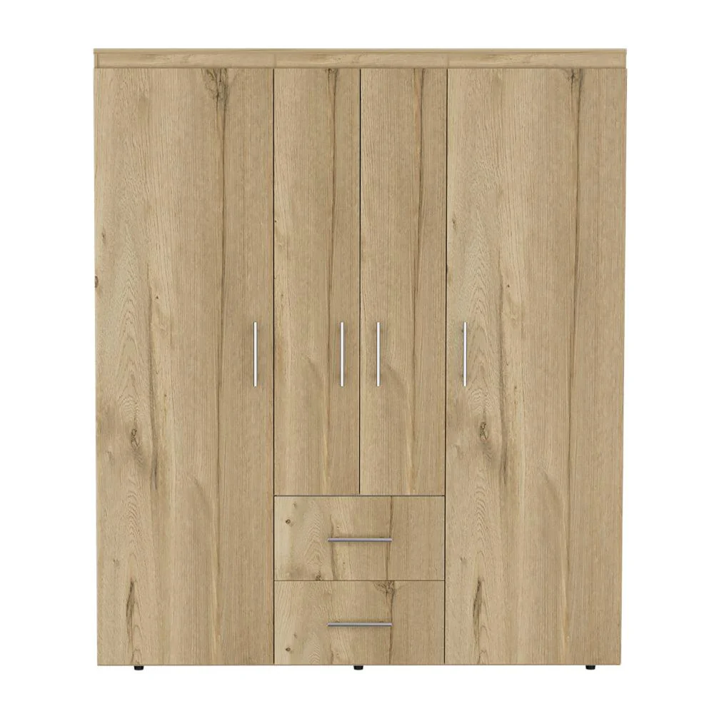 Closet Bariloche Bombay Eco, Café Claro y Blanco, con Variedad de Entrepaños y Cuatro Puertas Abatibles - Image 6