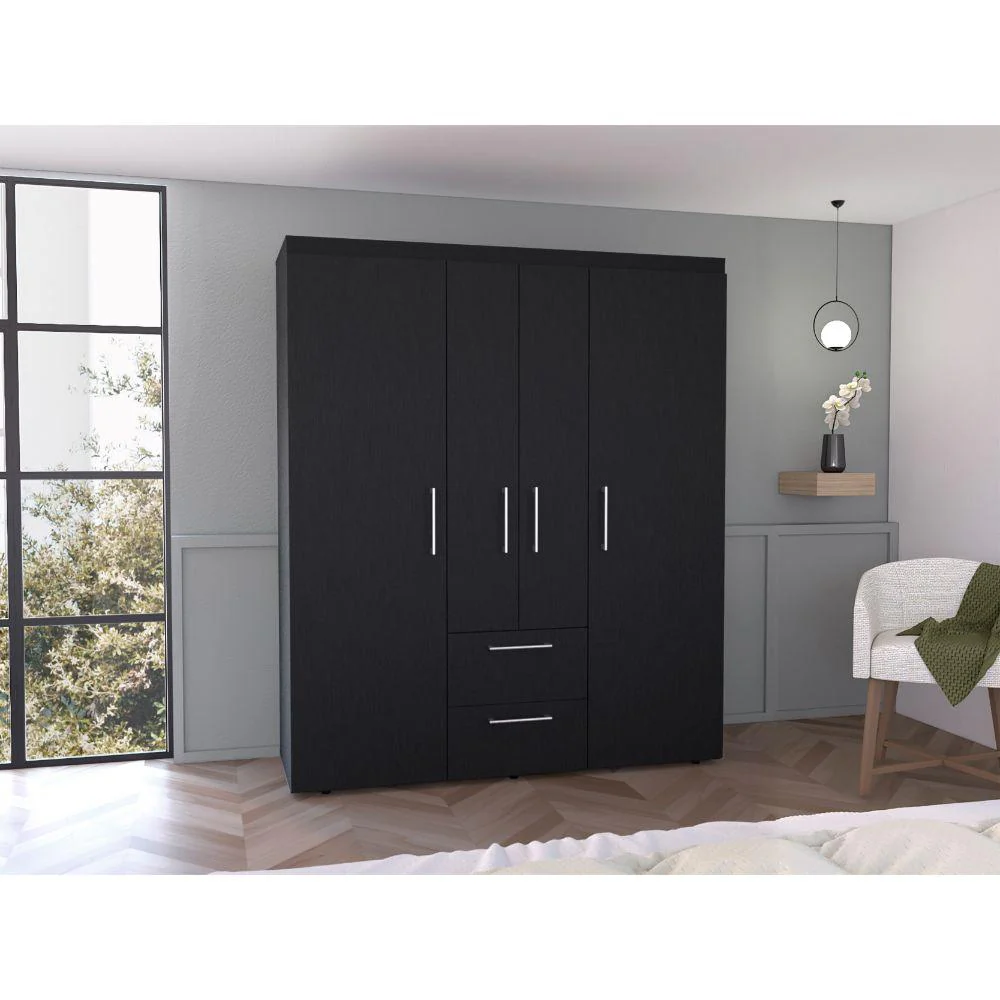 Closet Bariloche Bombay Eco, Wengue, Con Variedad De Entrepaños y Cuatro Puertas Abatibles ZF - Image 3