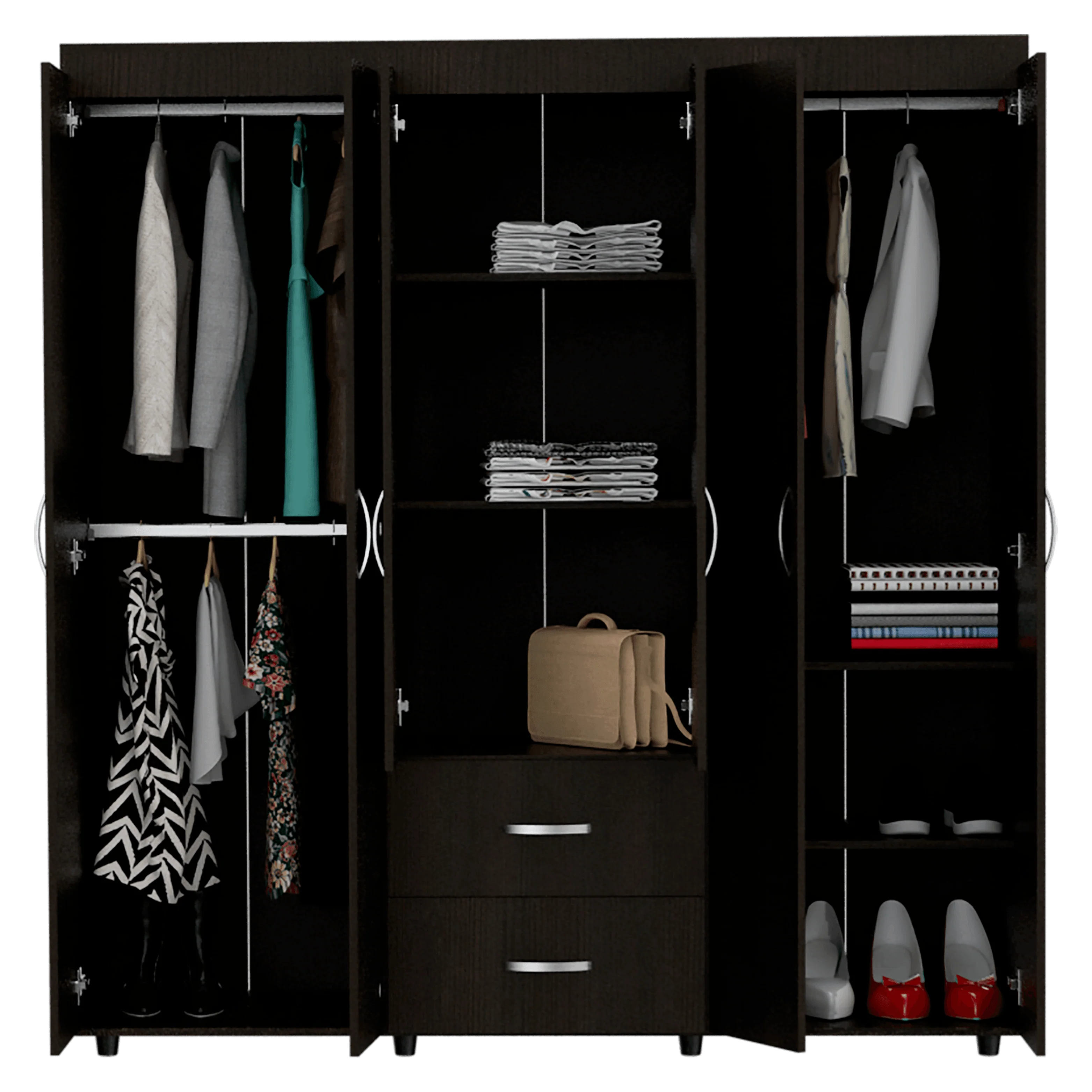 Closet Bariloche Bombay Wengue Variedad de Entrepaños y Seis Puertas Abatibles DEJAR EN BORRADOR* - Image 3