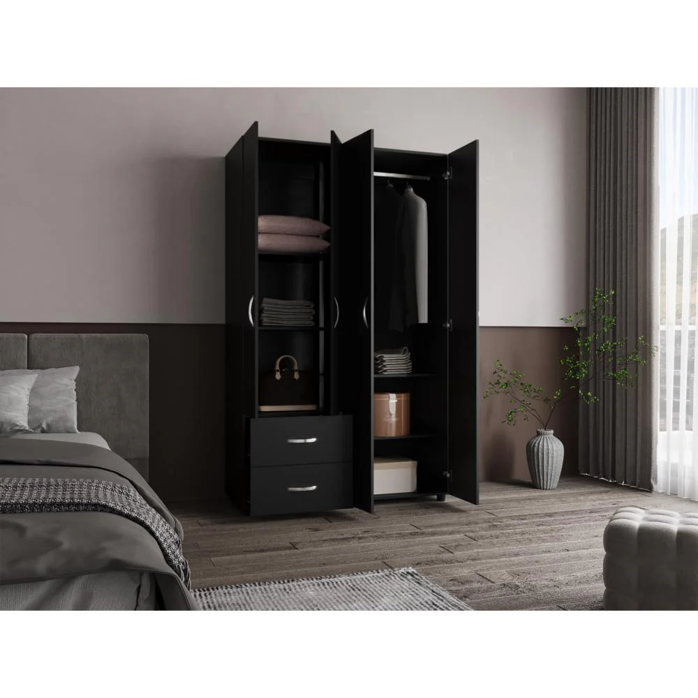 Closet Barin 120, Wengue, Con Cajones De Gran Capacidad Para Su Almacenamiento - Image 6