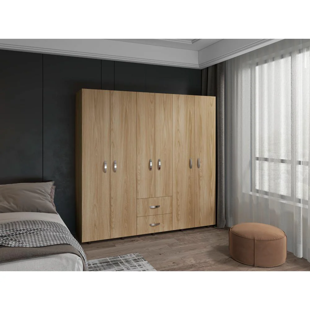 Closet Barin 200, Fresno Europeo y Wengue, Con Seis Puertas Abatibles - Image 5