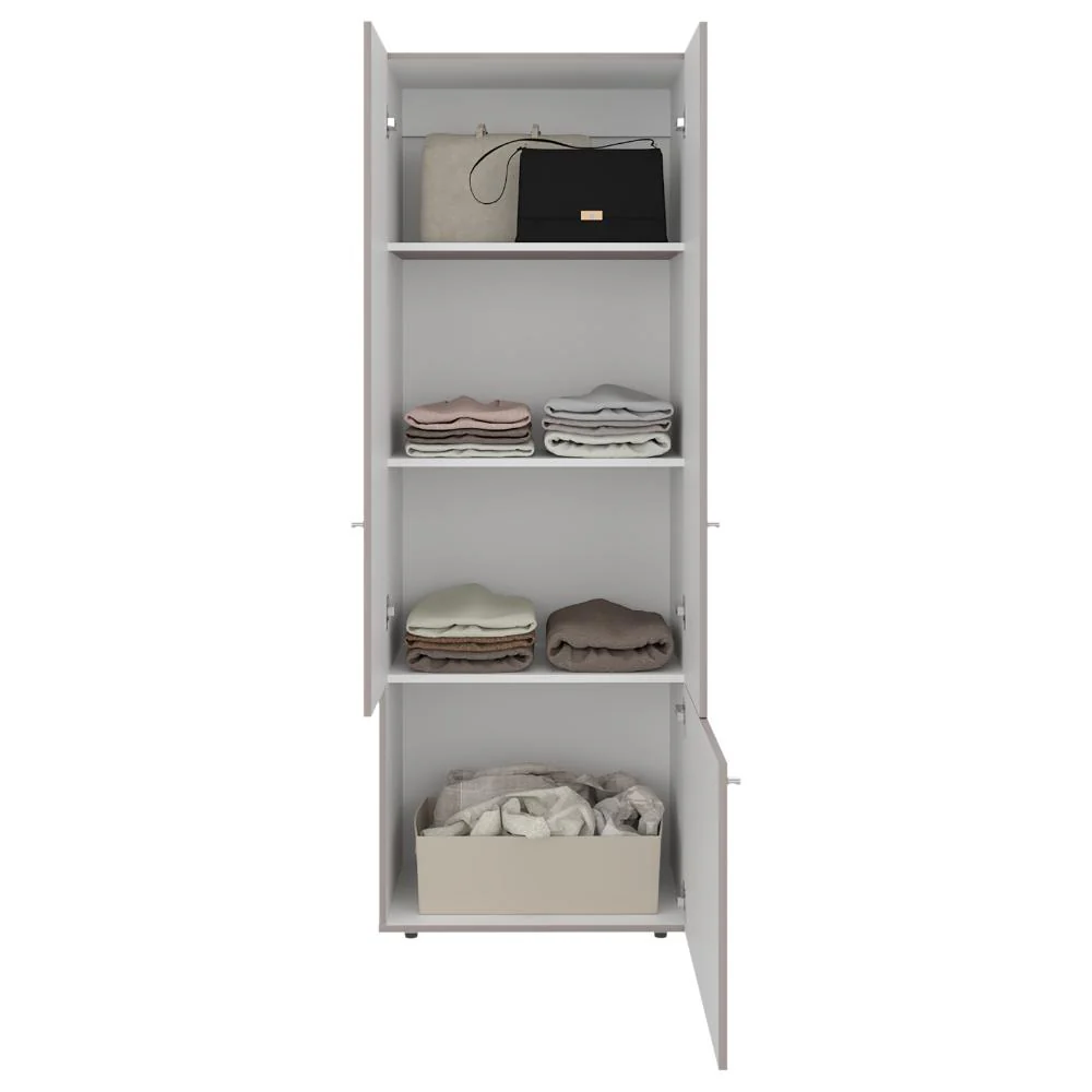 Closet Beico II, Positano y Blanco Duqueza, Con tres puertas abatibles y cuatro entrepaños - Image 4