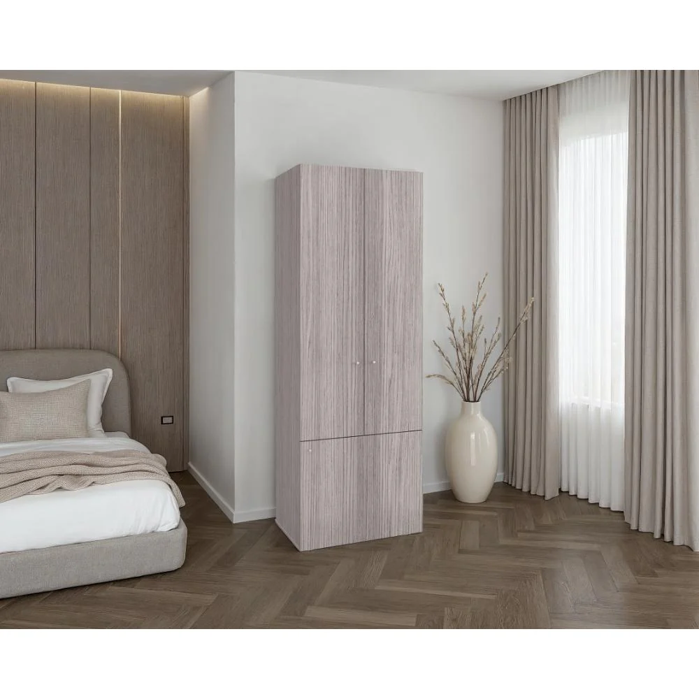 Closet Beico II, Positano y Blanco Duqueza, Con tres puertas abatibles y cuatro entrepaños - Image 5