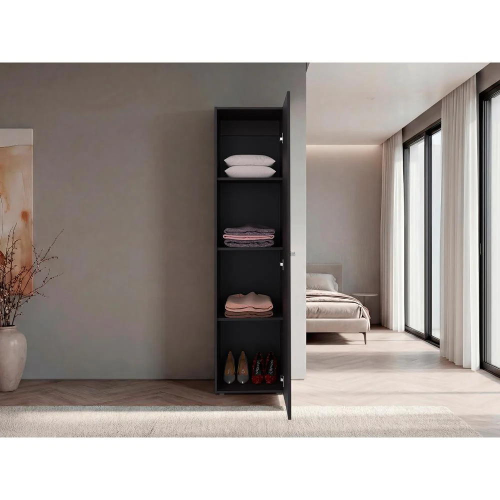 Closet Con Espejo Alma, Kronos Wengue, Una puerta abatible y entrepaños para guardar ropa ZF - Image 6