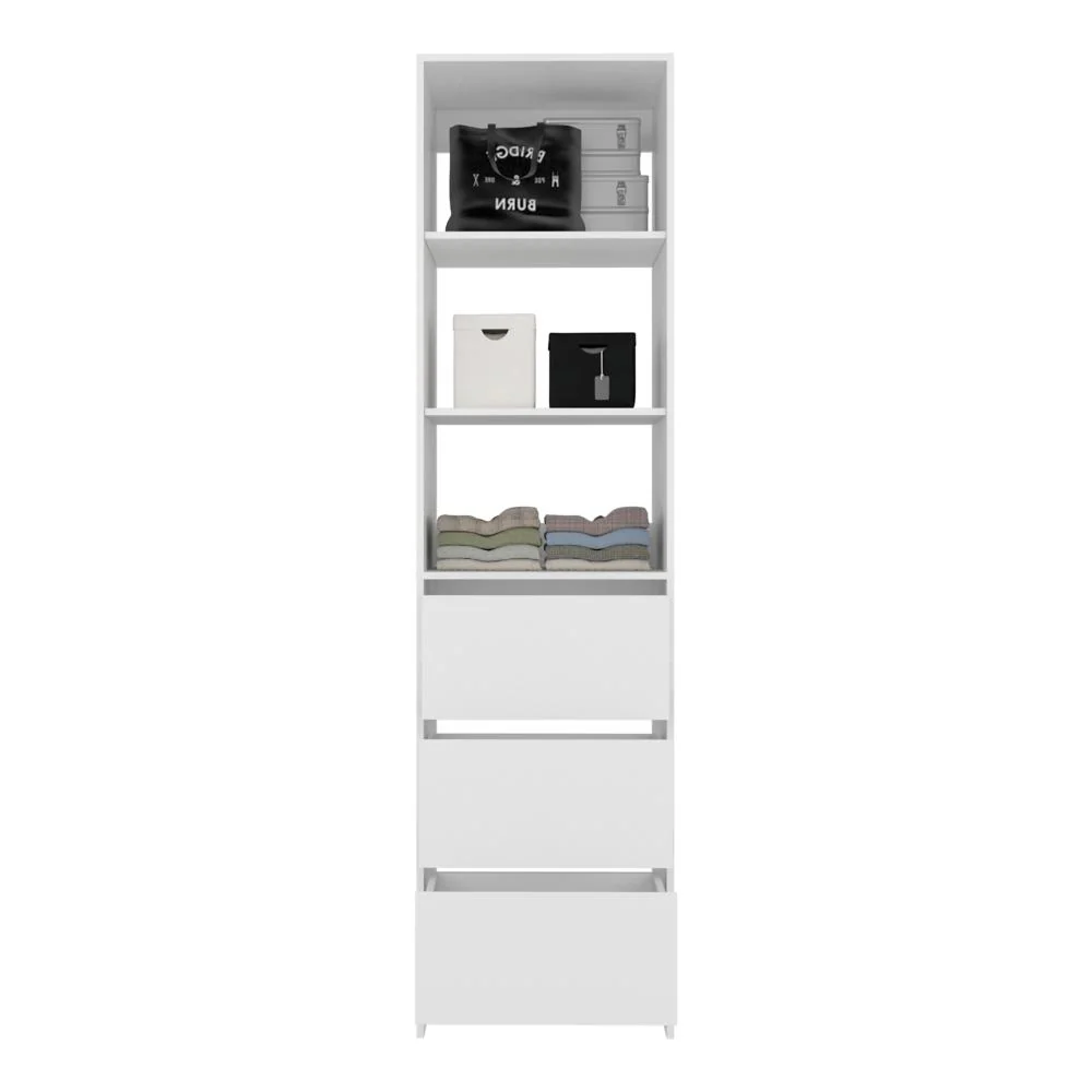 Closet Eco, Kronos Blanco, Con tres entrepaños y tres cajones amplios para organizar ropa ZF - Image 2