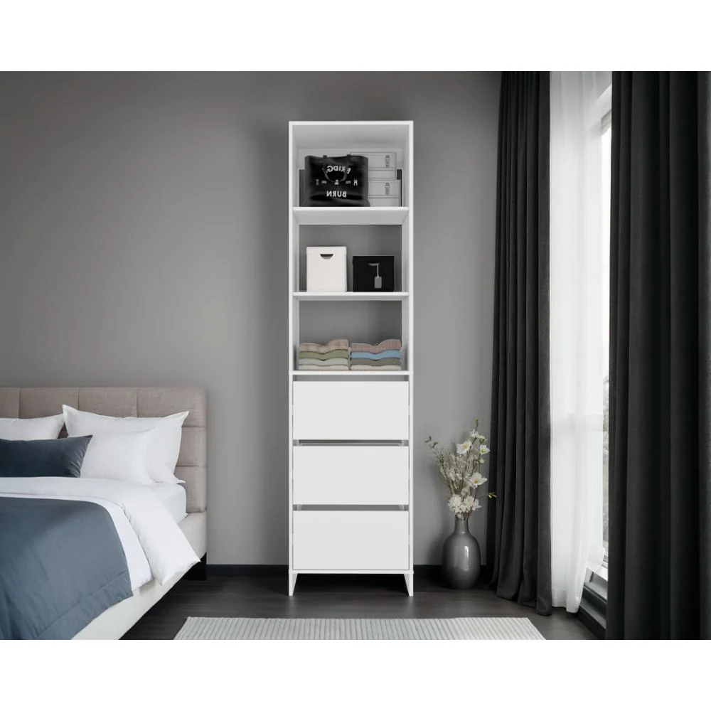 Closet Eco, Kronos Blanco, Con tres entrepaños y tres cajones amplios para organizar ropa ZF - Image 4