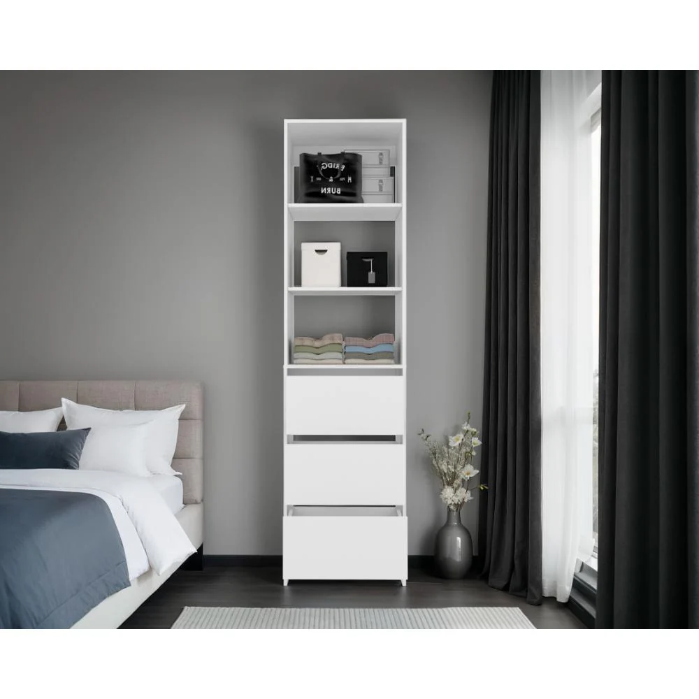 Closet Eco, Kronos Blanco, Con tres entrepaños y tres cajones amplios para organizar ropa ZF - Image 5