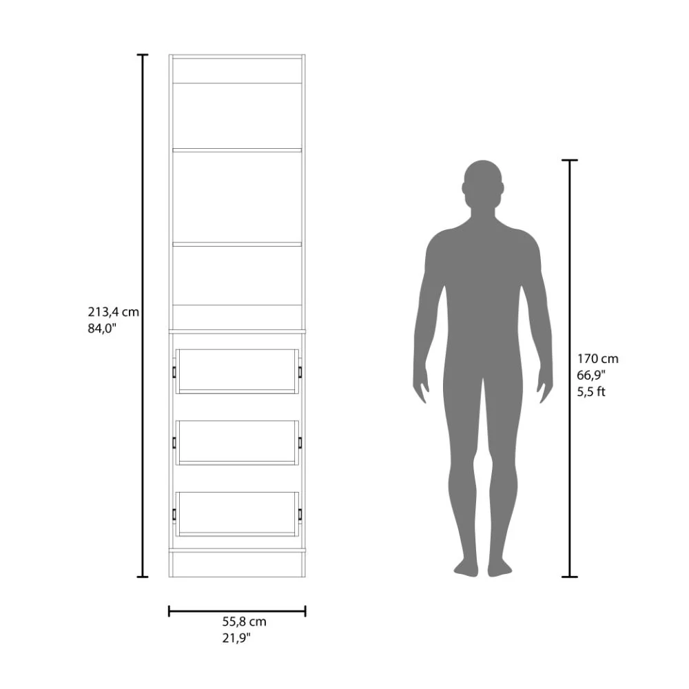 Closet Eco, Kronos Blanco, Con tres entrepaños y tres cajones amplios para organizar ropa ZF - Image 9