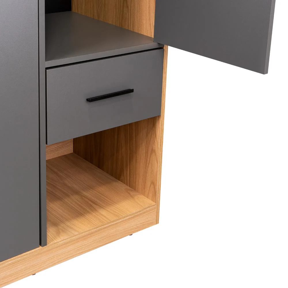 Closet Giroa, Plata Oscuro y Fresno Europeo, Con Dos Puertas Abatibles - Image 13