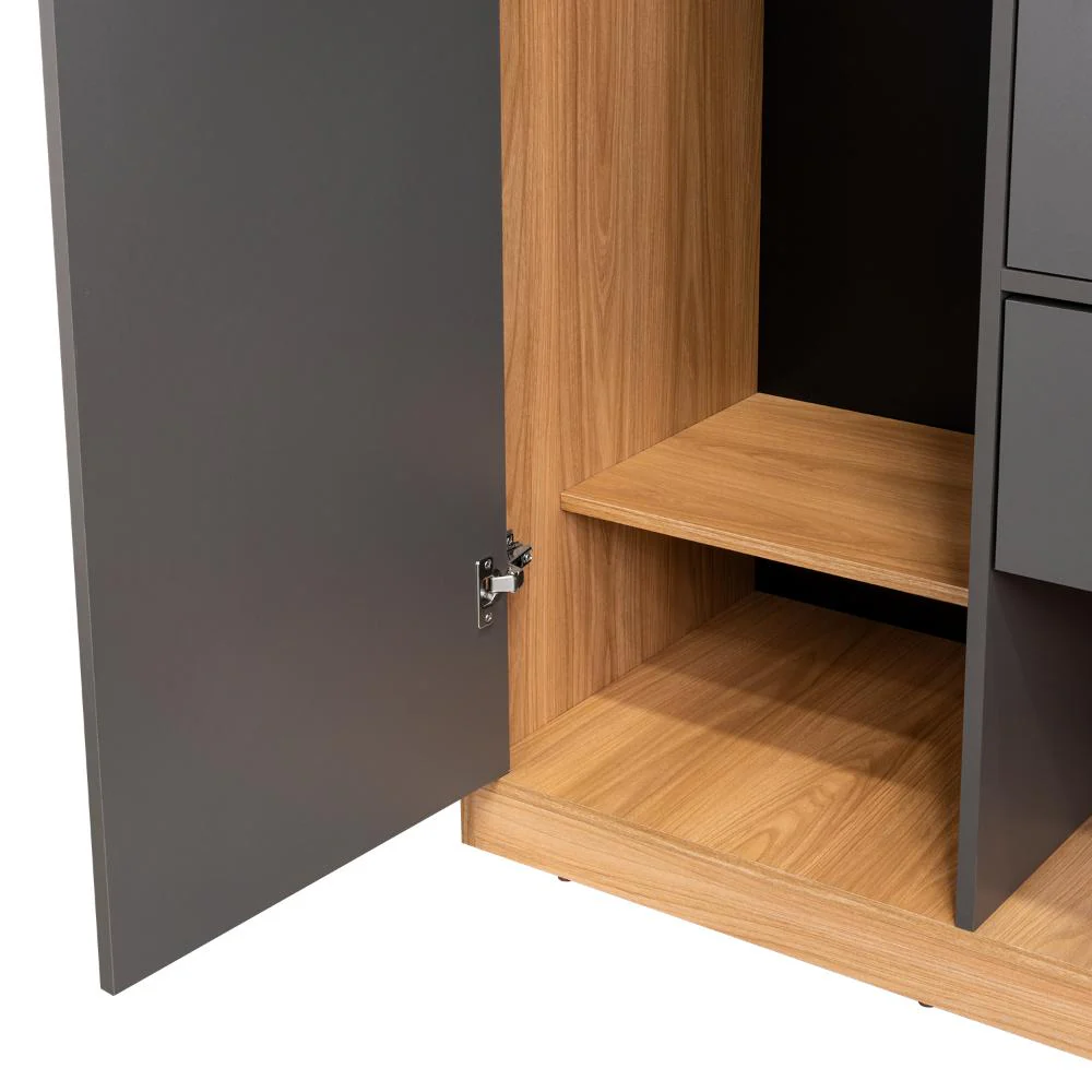 Closet Giroa, Plata Oscuro y Fresno Europeo, Con Dos Puertas Abatibles - Image 15