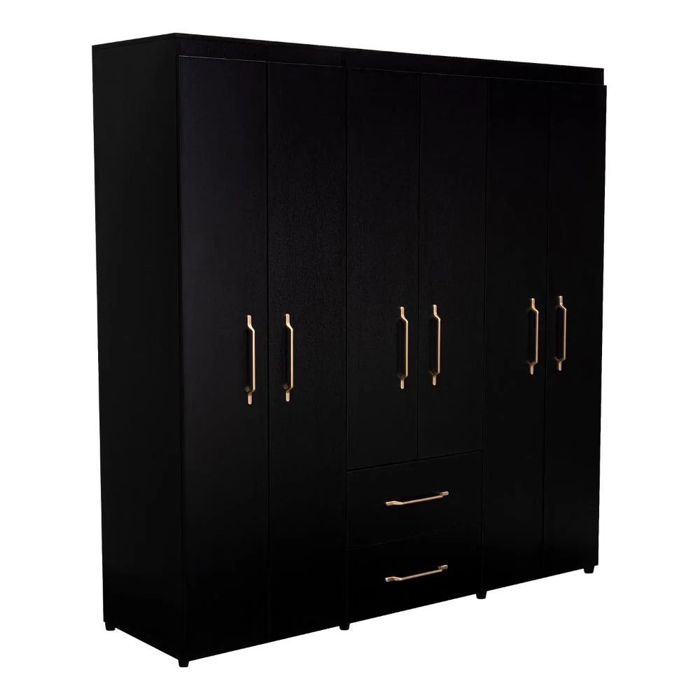 Closet Golden, Wengue y Dorado, Variedad De Entrepaños y Seis Puertas Abatibles - Image 2