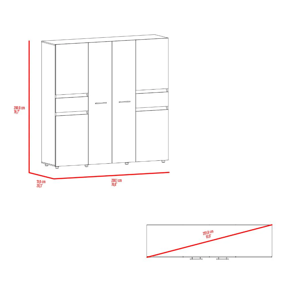 Closet Grande Imperial 200x200 Wengue y Fresno Europeo - Image 16
