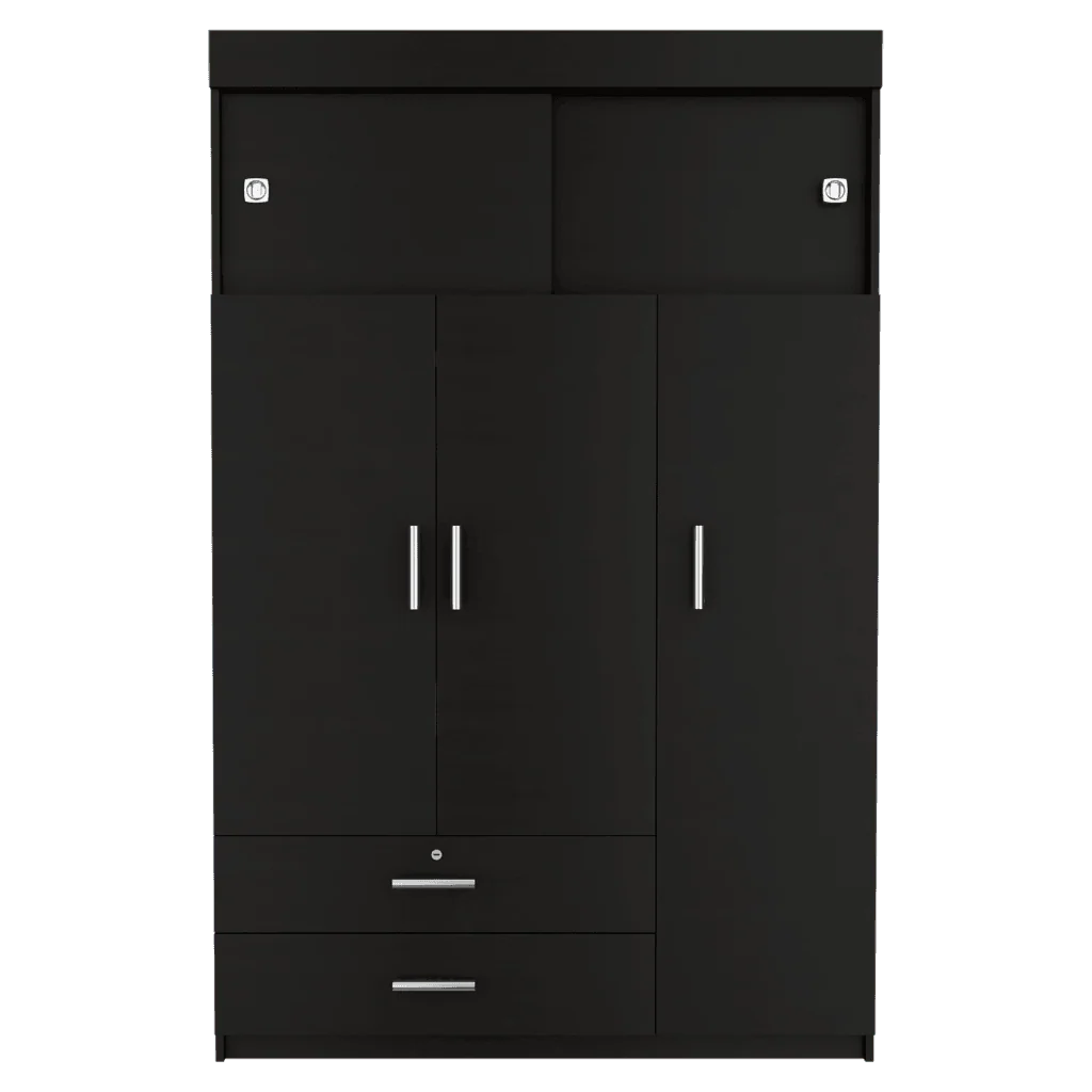 Closet Guadalupe, Wengue, con Un Tubo Cromado y Variedad de Entrepaños - Image 6