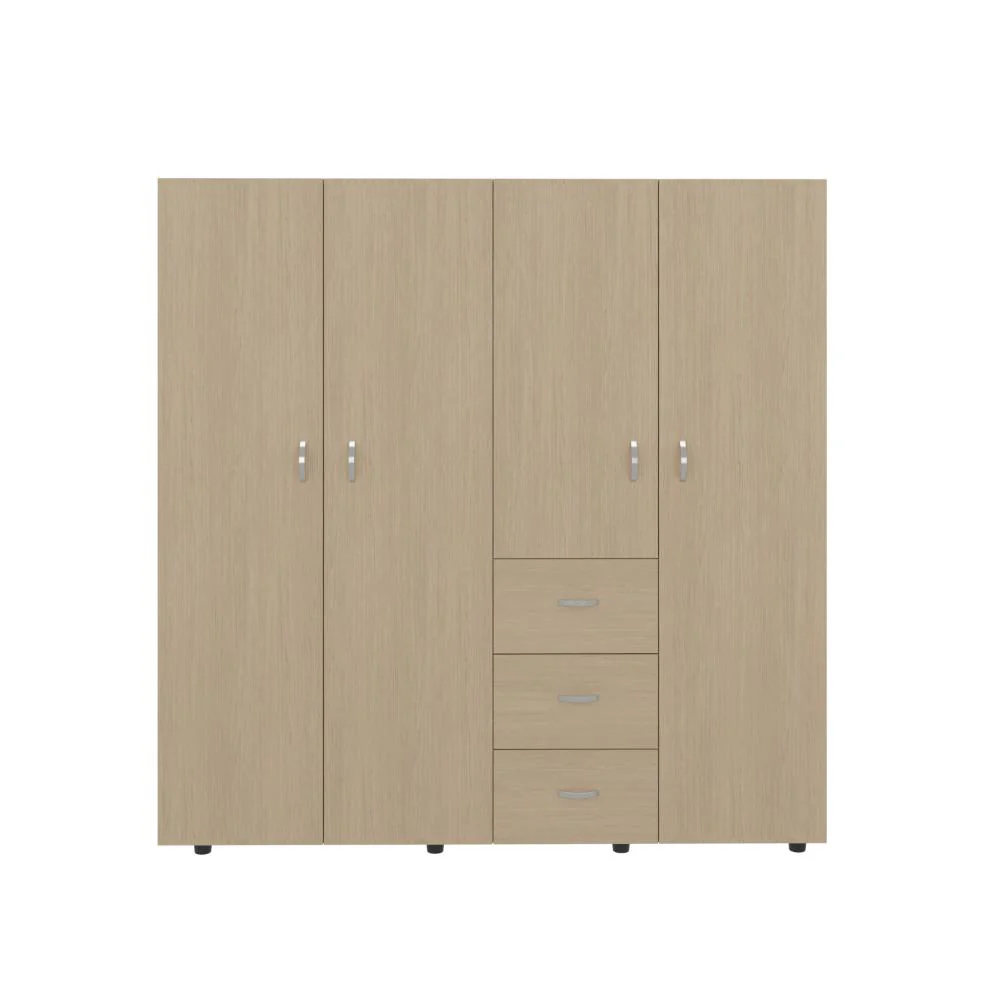 Closet Poche, Cartagena y Blanco, con Tres Cajones Multiusos y Cuatro Puertas Batientes - Image 3