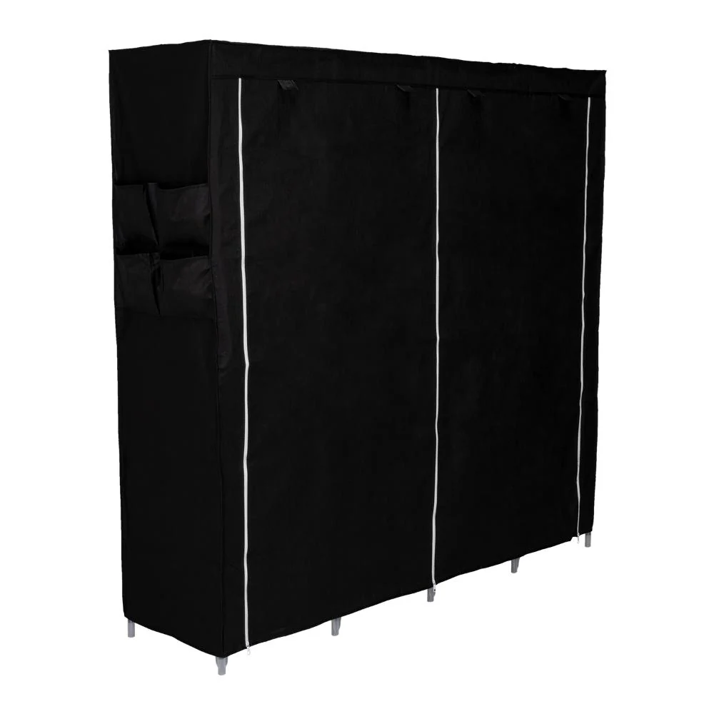 Closet Portátil Garment, Negro, Variedad de Entrepaños en Tela - Image 3