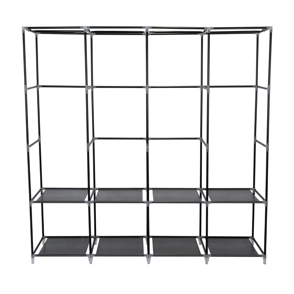 Closet Portátil Garment, Negro, Variedad de Entrepaños en Tela - Image 9