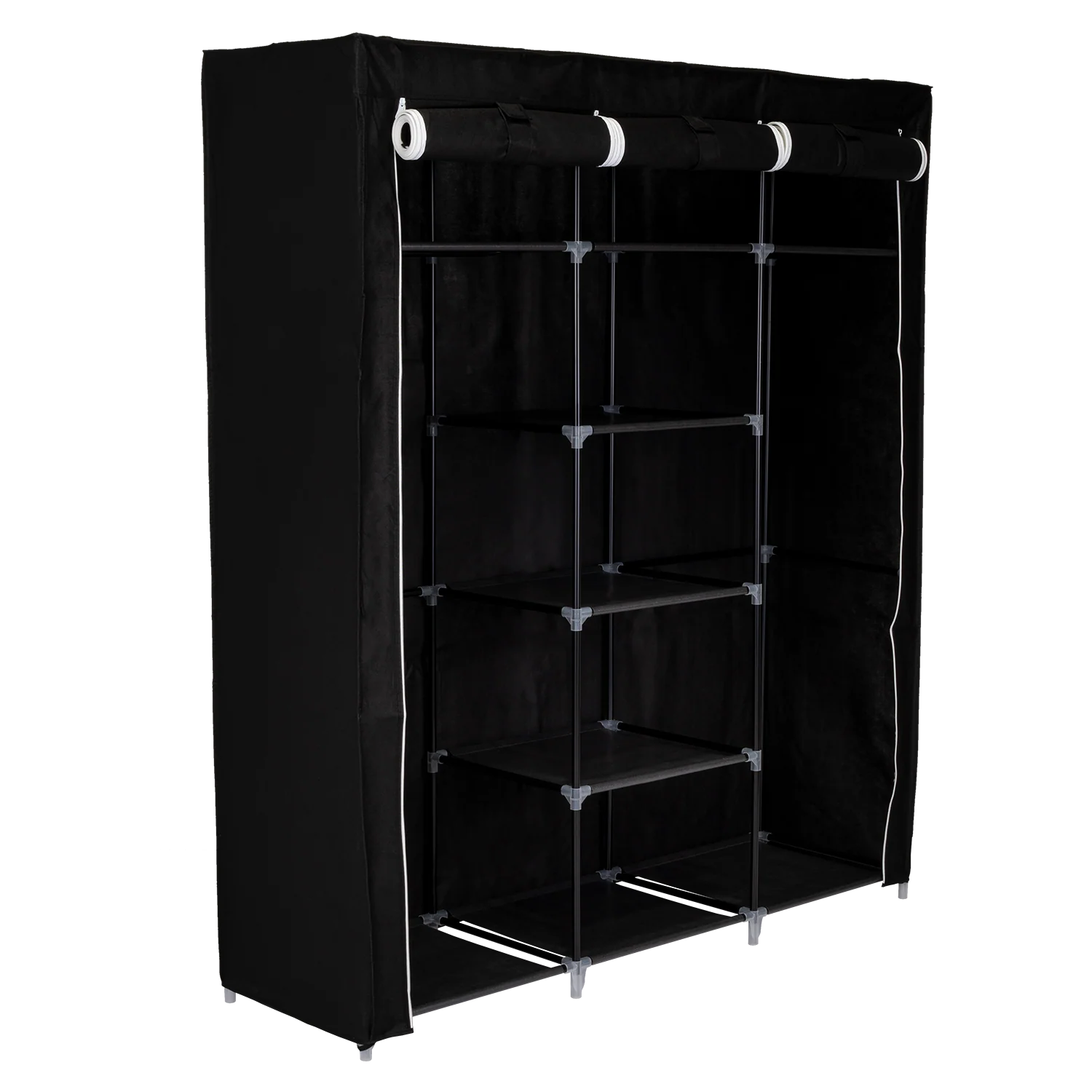 Closet Portátil Jesan, Negro, Variedad de Entrepaños en Tela - Image 6