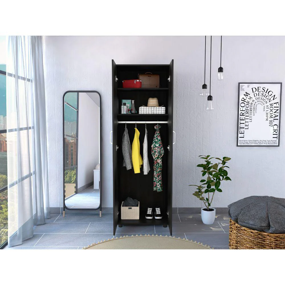 Closet Rayo, Wengue, Con Dos Puertas y Tubo En Su Interior ZF - Image 4