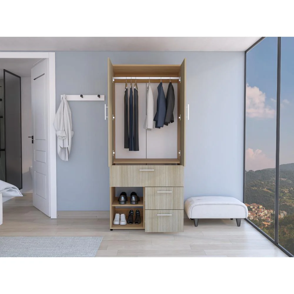Closet sevilla, Fresno Europeo, con Dos Puertas Abatibles y Tres Cajones - Image 6