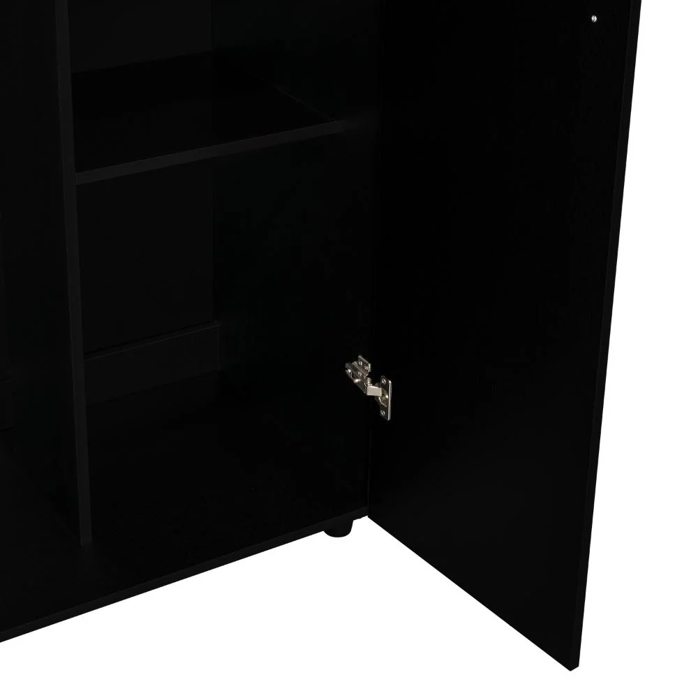 Closet Tera, Wengue y Negro,  Dos Puertas Abatibles y Dos Tubos Cromados - Image 11