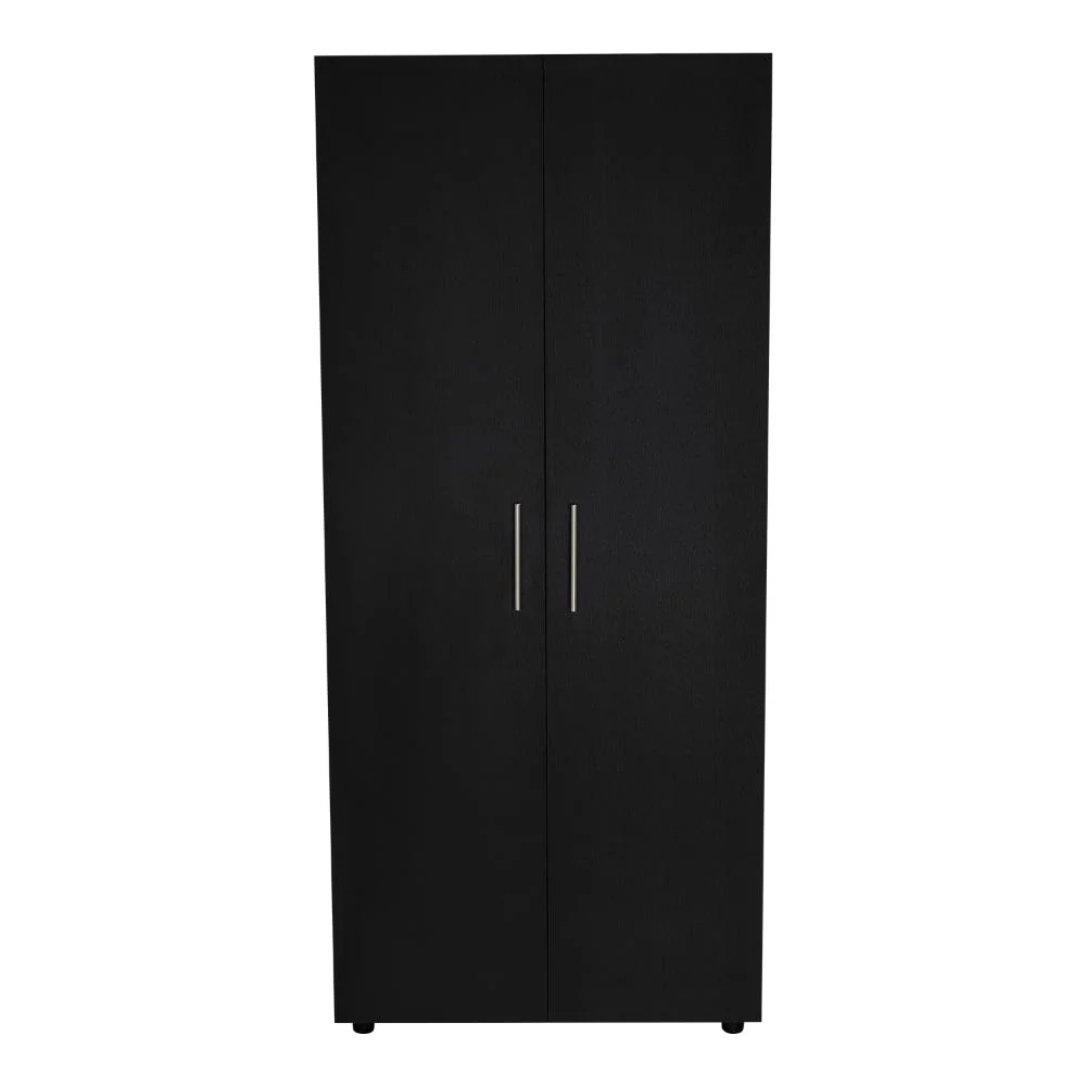 Closet Tera, Wengue y Negro,  Dos Puertas Abatibles y Dos Tubos Cromados - Image 4